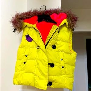 Gap women’s vest pink fur lined Xsmall winter snow